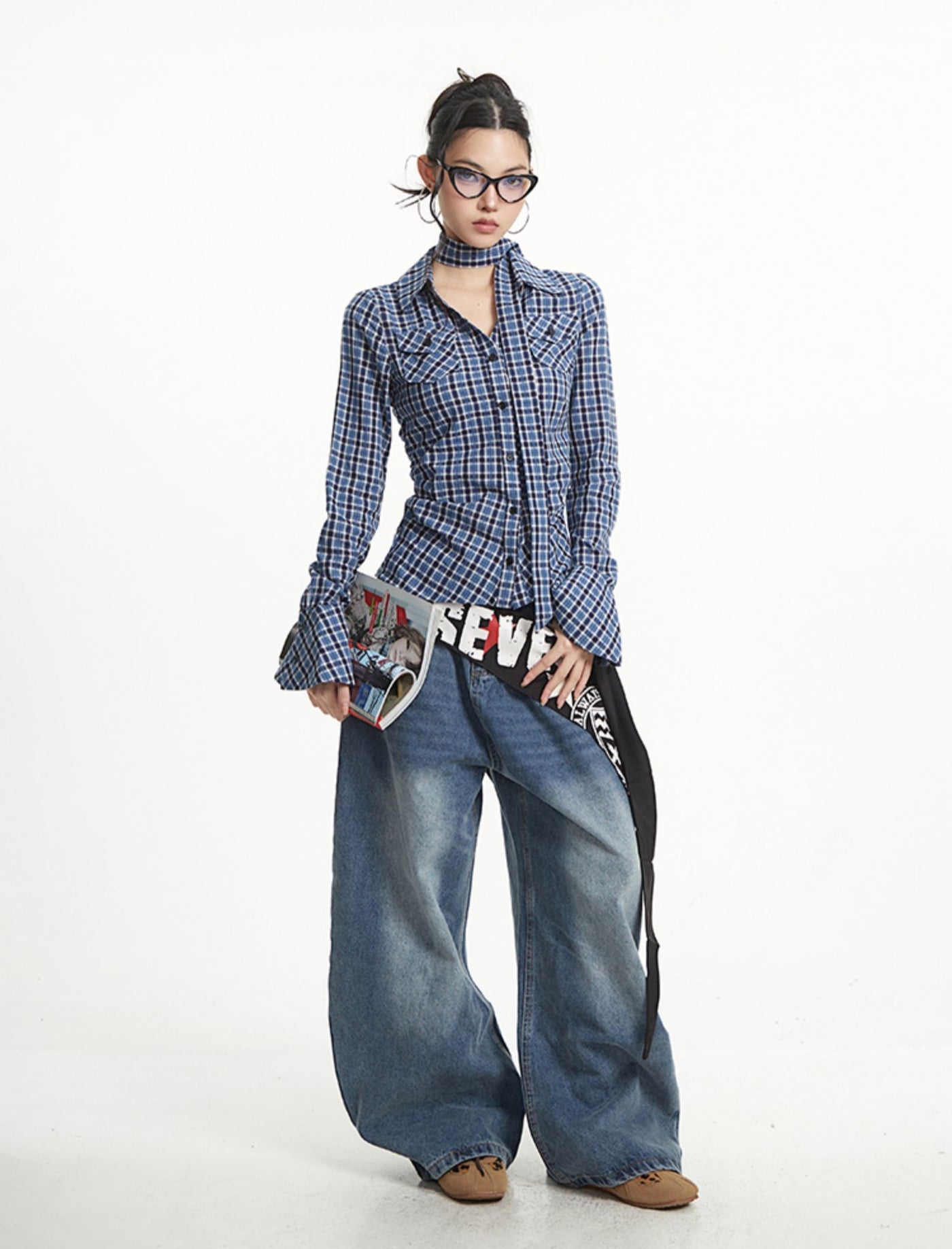 American Retro Plaid Slim Shirt UNC0259