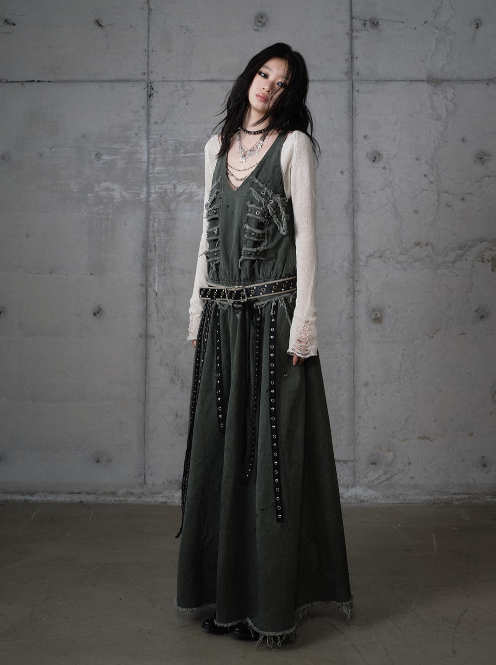 Punk Raw Edge Long Dress NOR0208