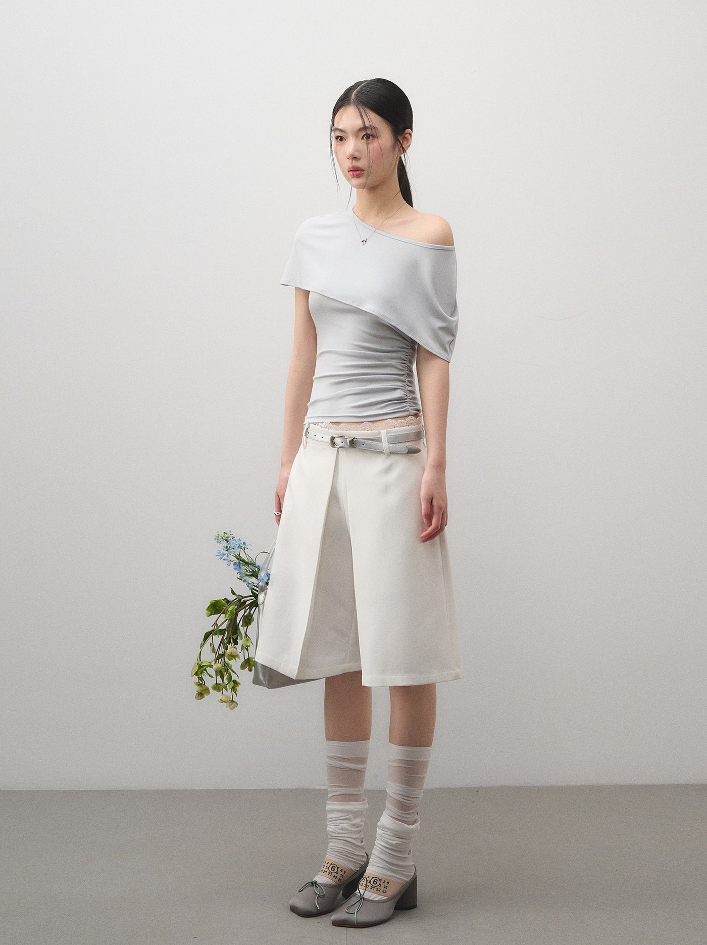 Pleated Suit Wide-leg Shorts LAL0164