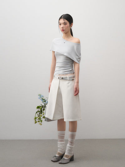 Pleated Suit Wide-leg Shorts LAL0164