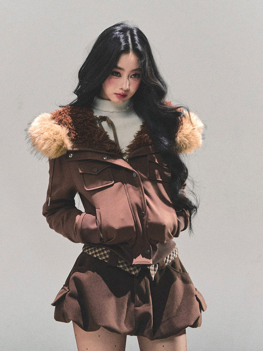 Hooded Lambswool Fleece Jacket DIA0677