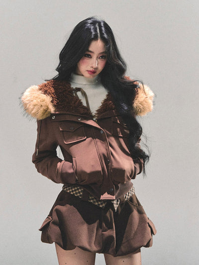 Hooded Lambswool Fleece Jacket DIA0677