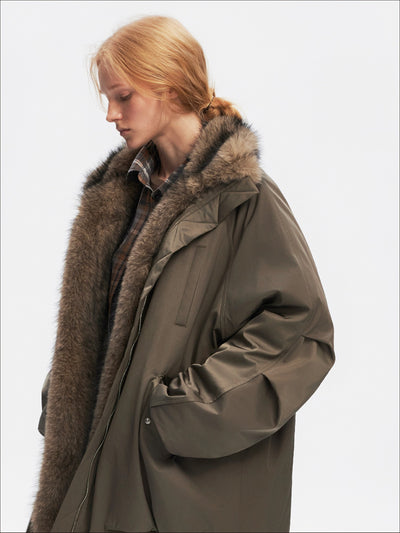 American Retro Plush Collar Coat SAL0205