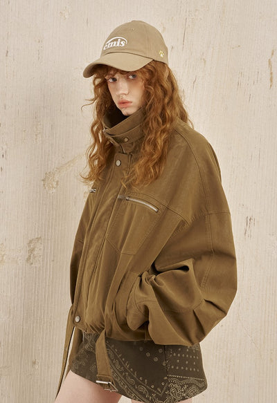 Velvet Loose Motorcycle Leather Jacket DID0241