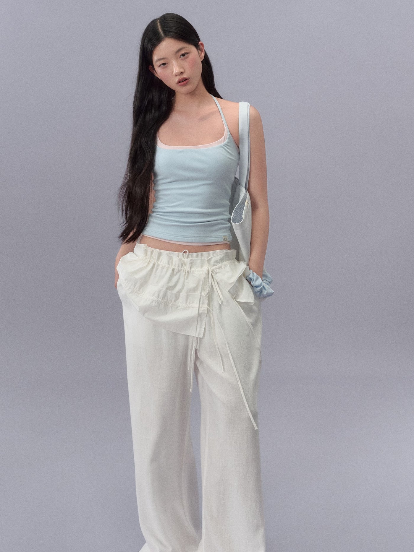 Lace Waistband Drape Pants LAL0212