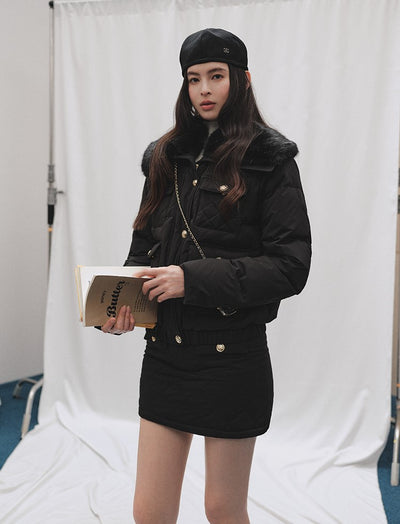 Detachable Puffy Collar Down Jacket LAL0246