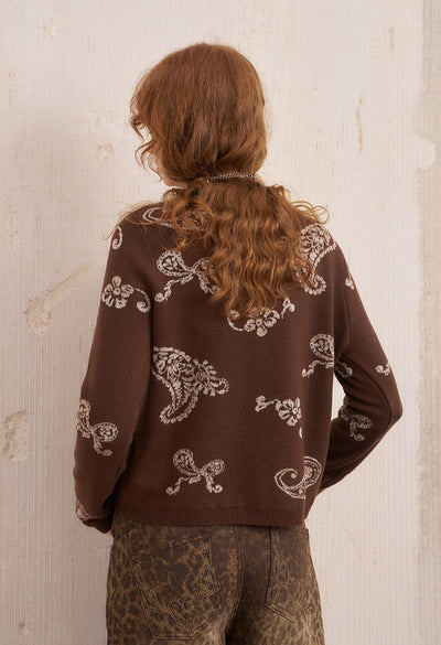 Paisley Jacquard Knitted Cardigan DID0227