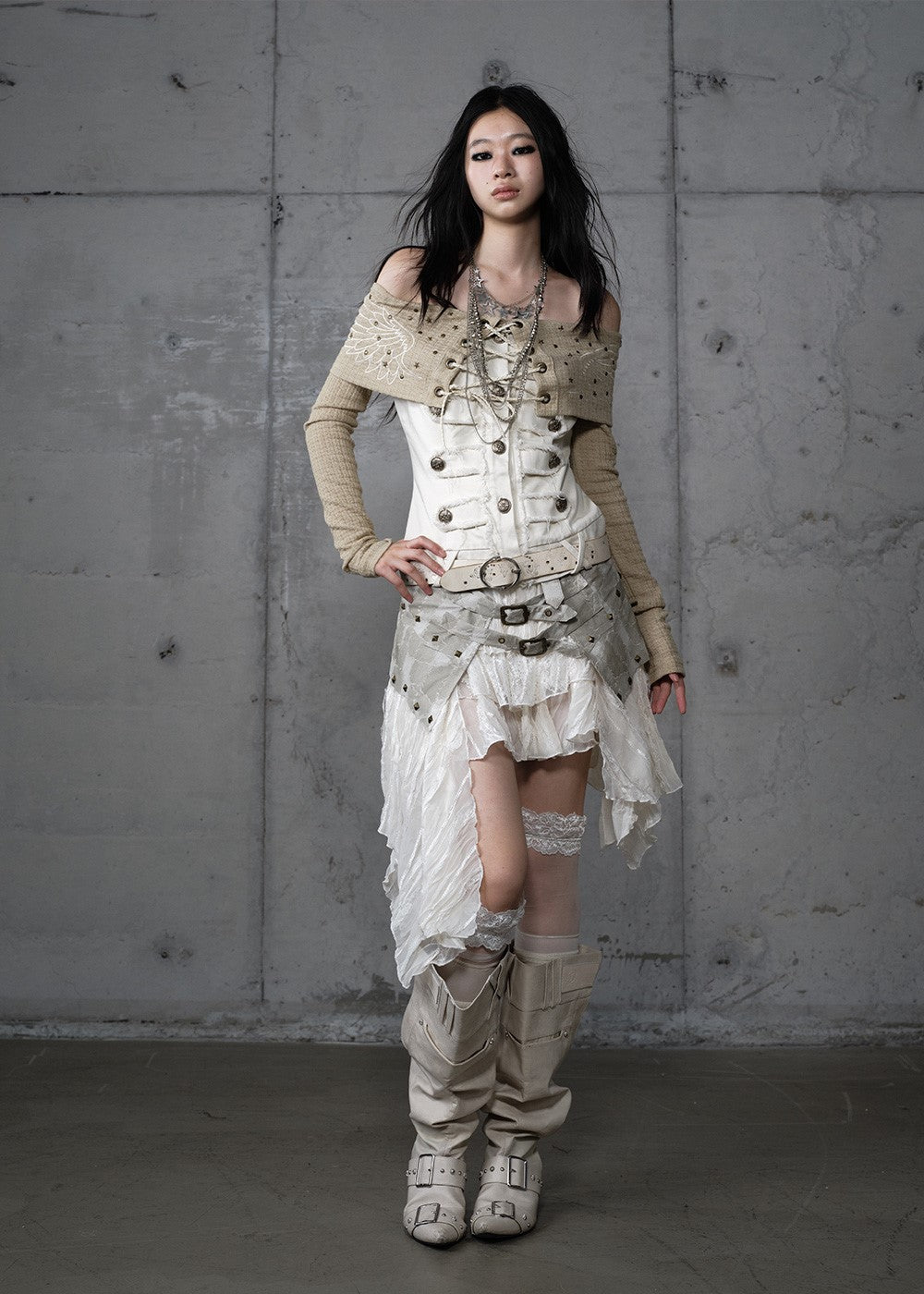 Punk Irregular Multi-layer Lace Skirt NOR0200