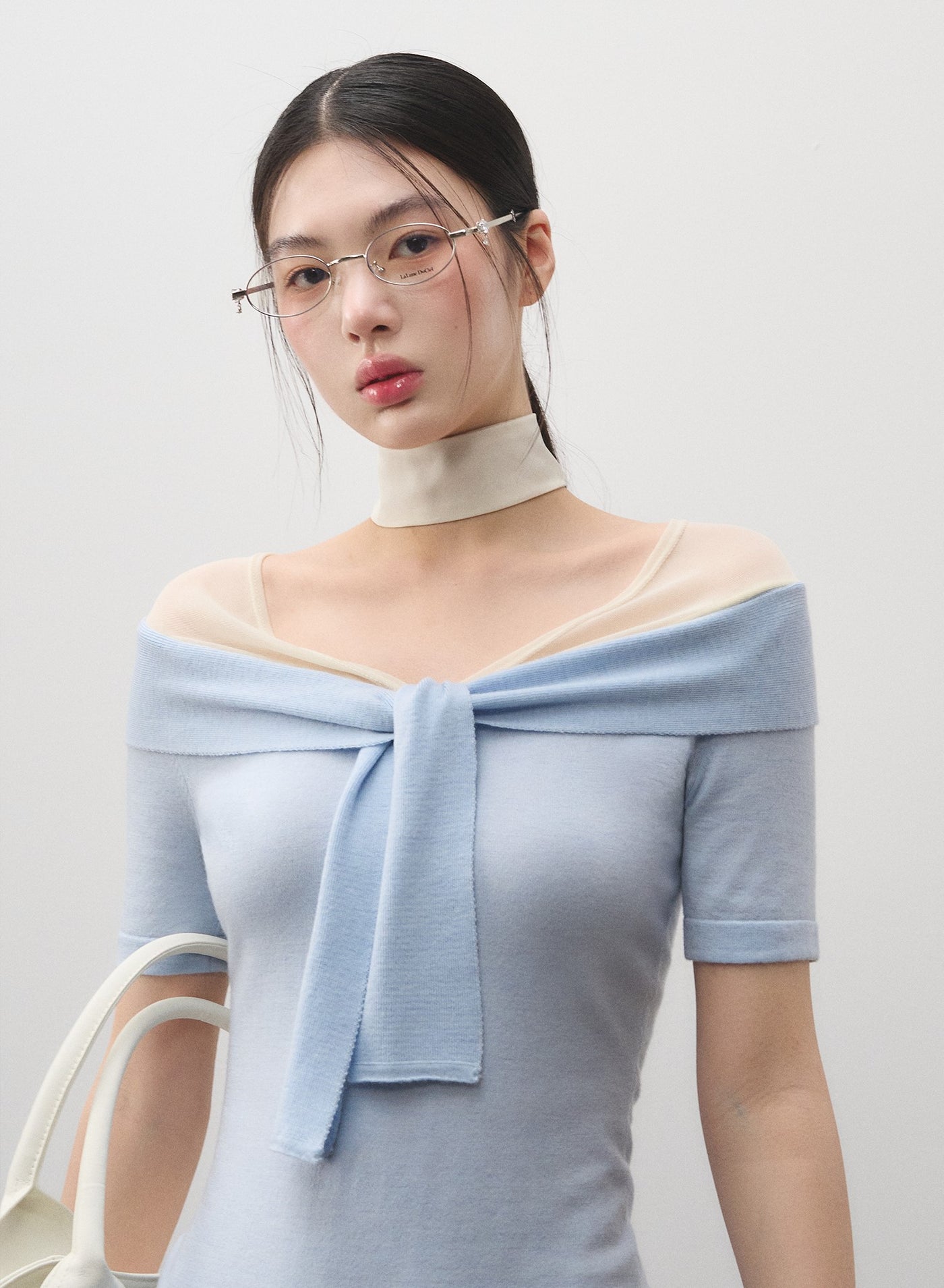 One-shoulder Twisted Slim T-shirt LAL0160
