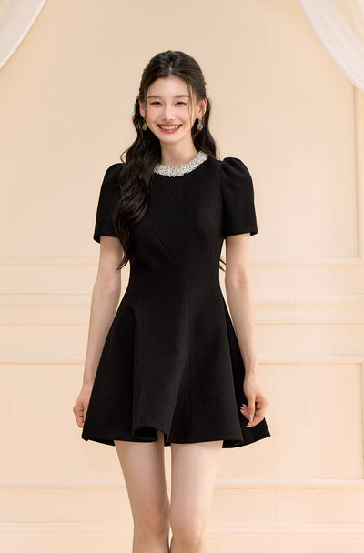 Puff Sleeve Short Umbrella Dress OSH0155