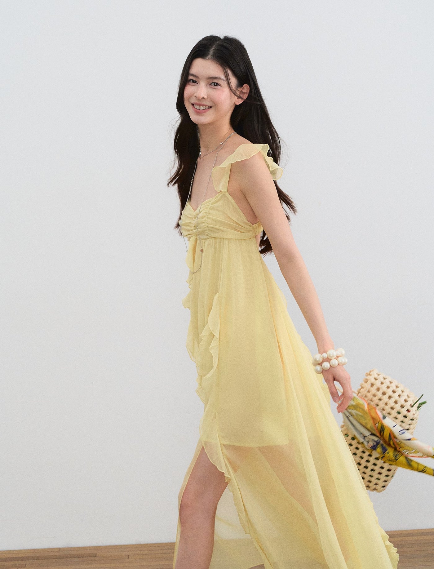 Small Flying Sleeves Ruffle Dress LAL0196