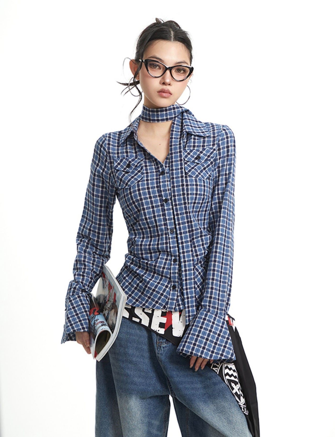 American Retro Plaid Slim Shirt UNC0259