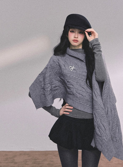 High-end French Knitted Cape DIA0617