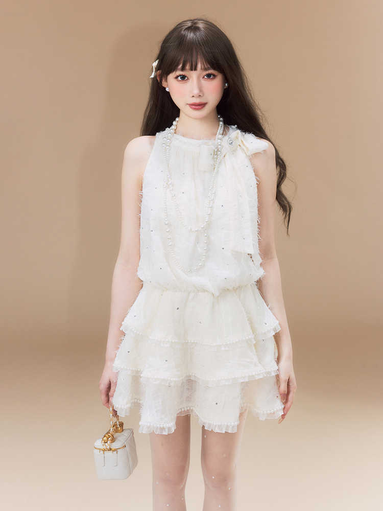 Cake Pearl Sequin Bow Tutu Dress SIS0016