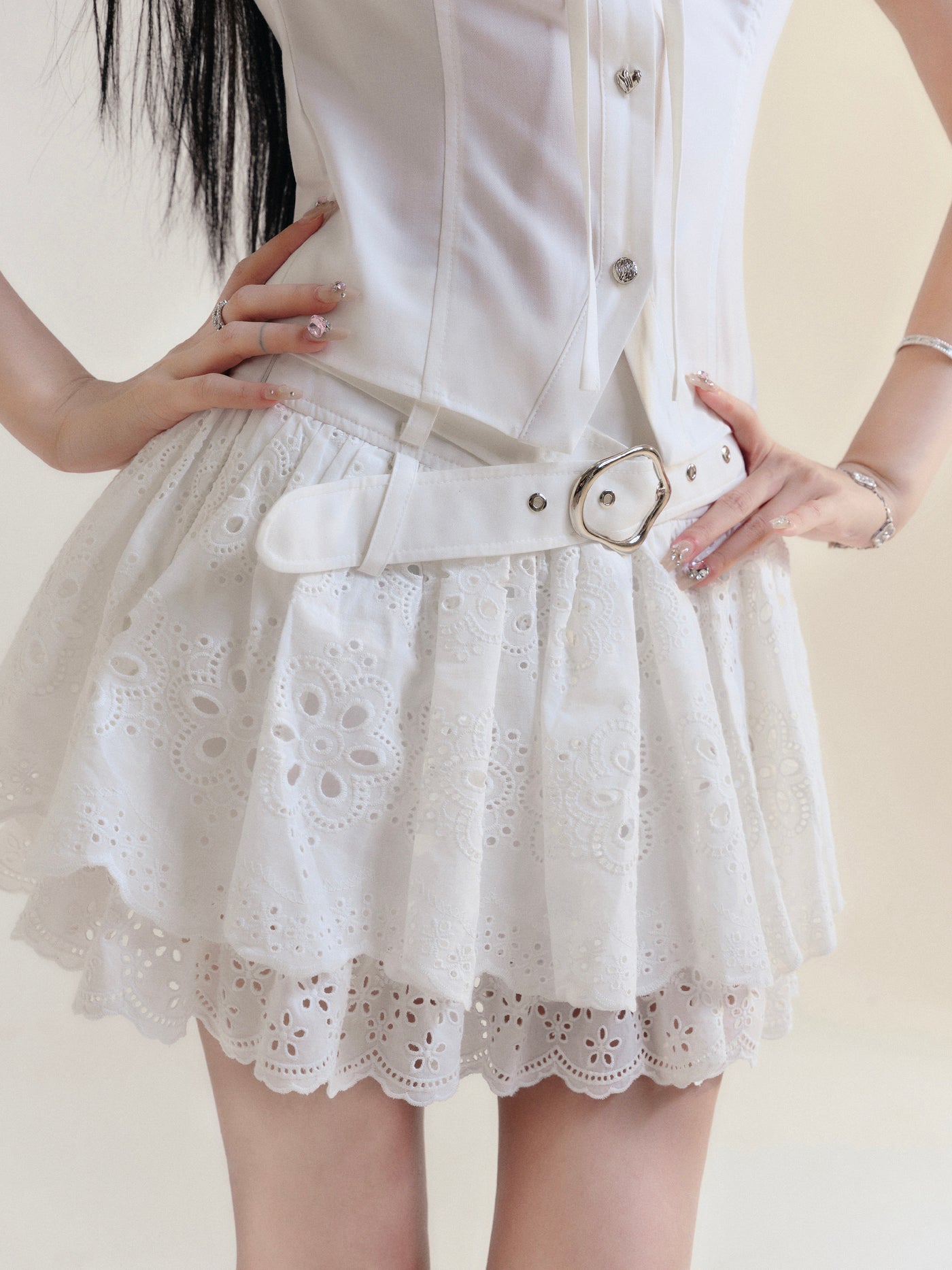 Puff Sleeve Shirt/Short Skirt FRA0170