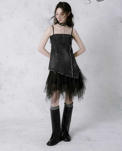 Wasteland Denim Spliced Skirt SAL0065