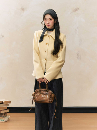 All-match Woolen Waist Slimming Suit Jacket SHI0110