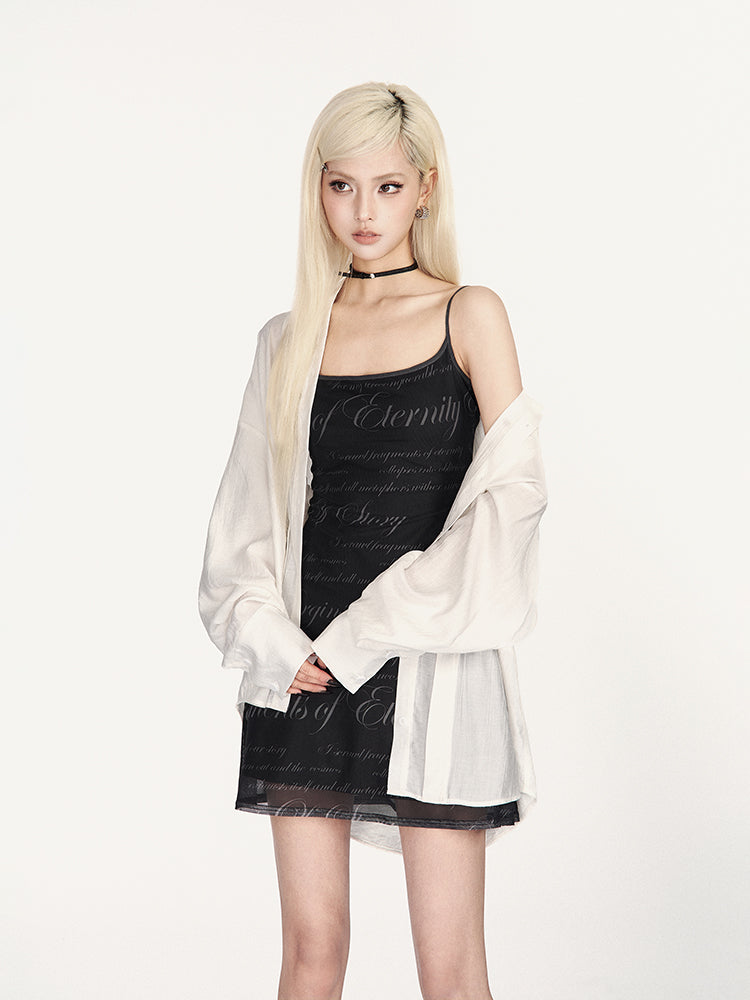Loose Thin Long Sleeve Shirt/Cake Skirt VOC0370