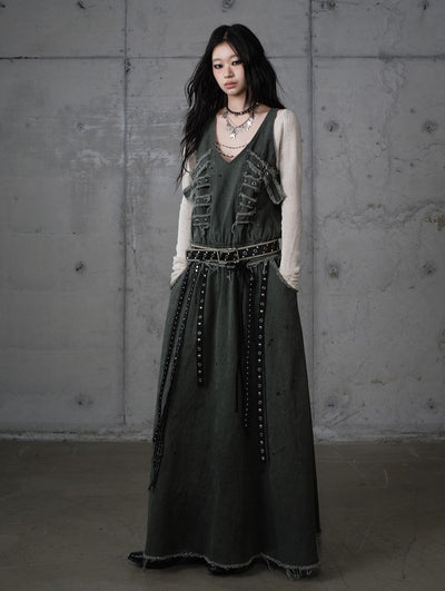 Punk Raw Edge Long Dress NOR0208