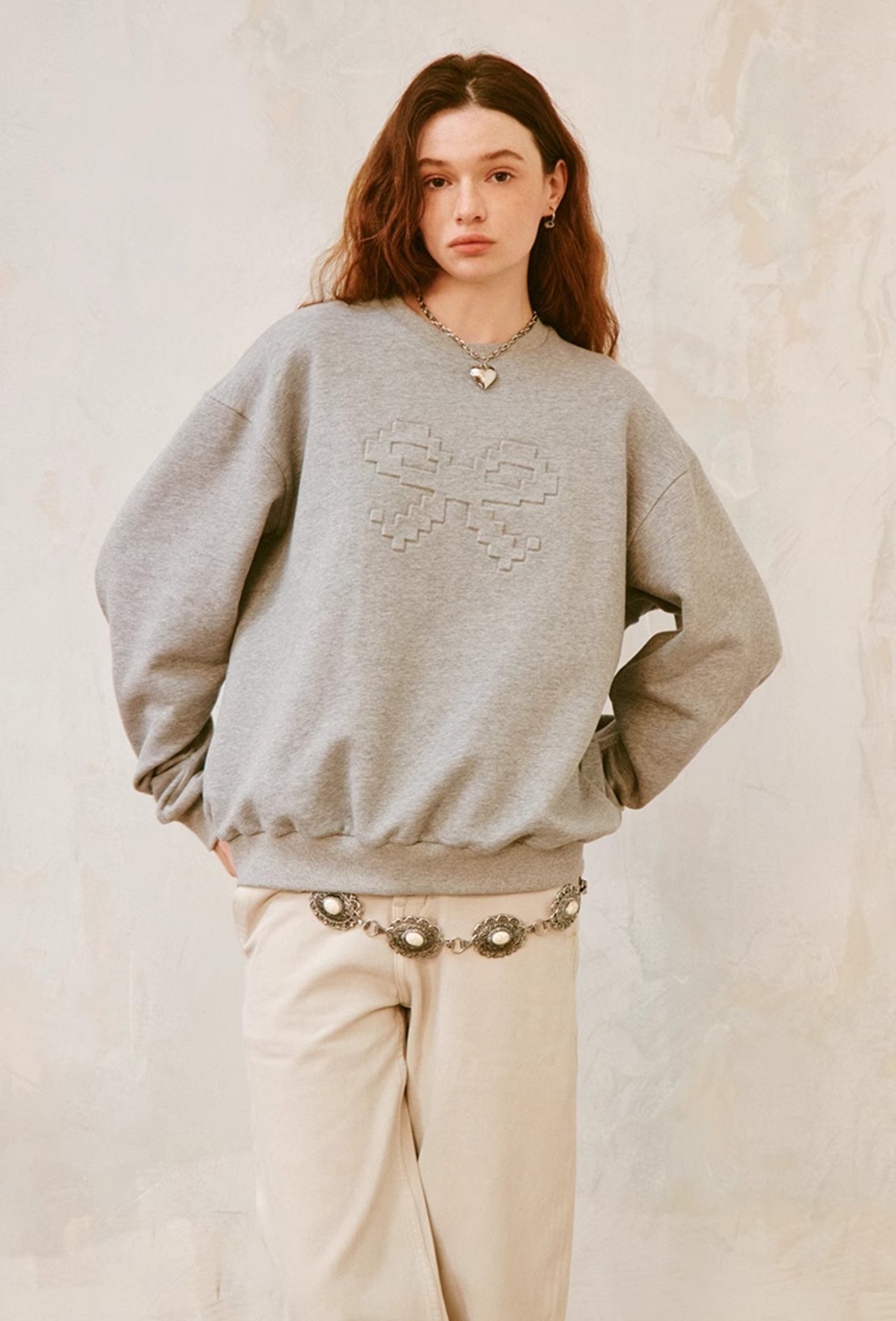 Mosaic Pixel Bow Sweatshirt/Short Skirt DID0119
