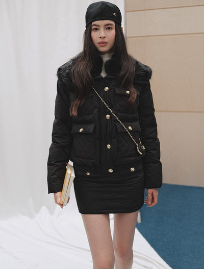 Detachable Puffy Collar Down Jacket LAL0246