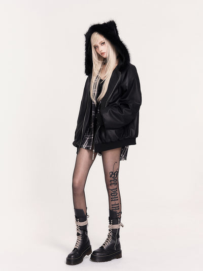 Gothic Letter Black Stockings VOC0462