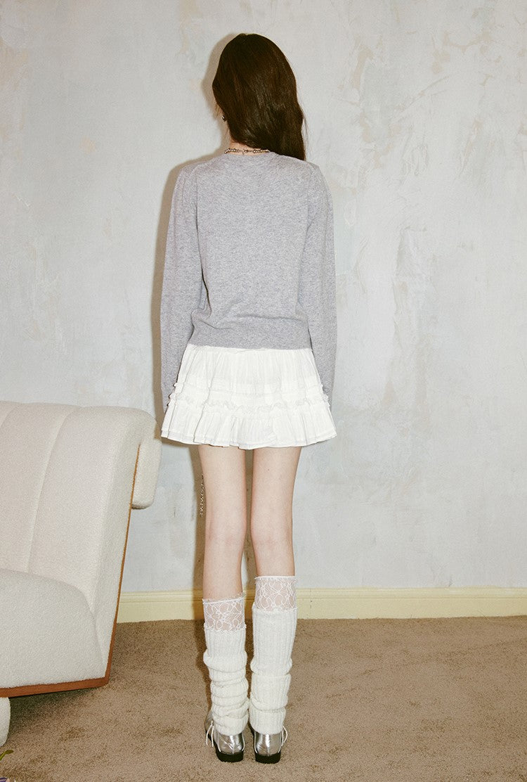 Rabbit Knitted Cardigan/Lace Tutu Skirt DID0146
