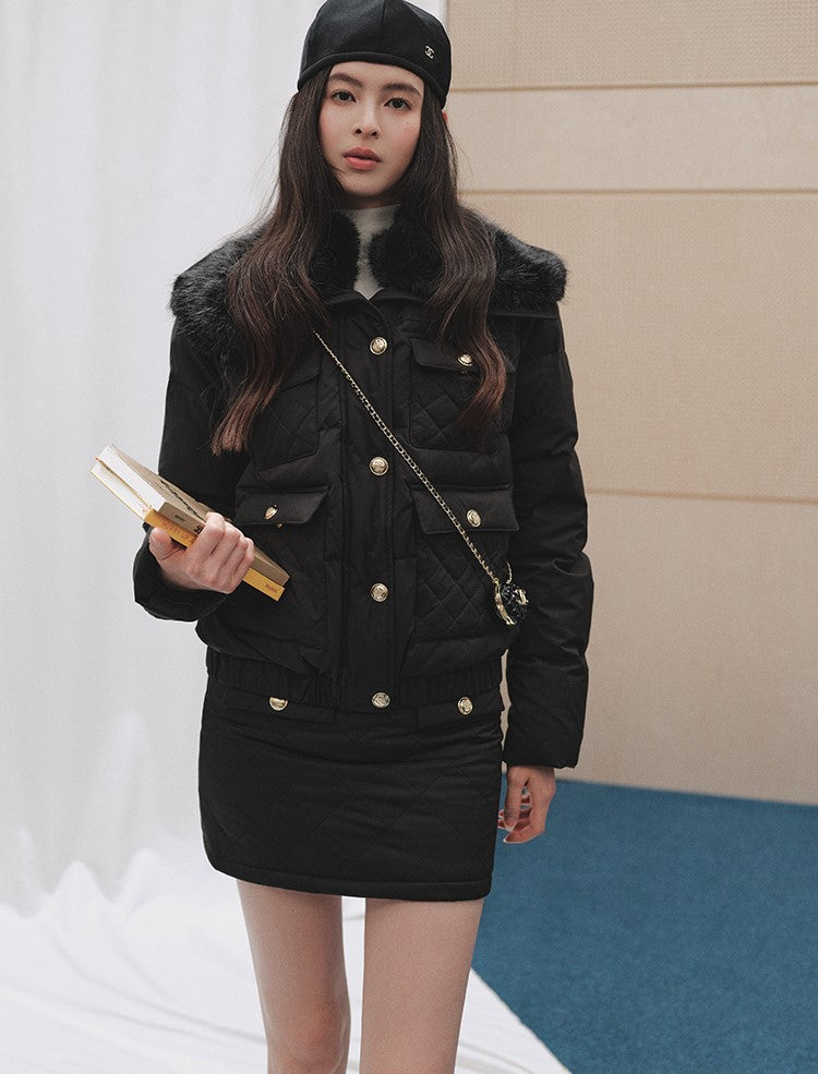 Detachable Puffy Collar Down Jacket LAL0246