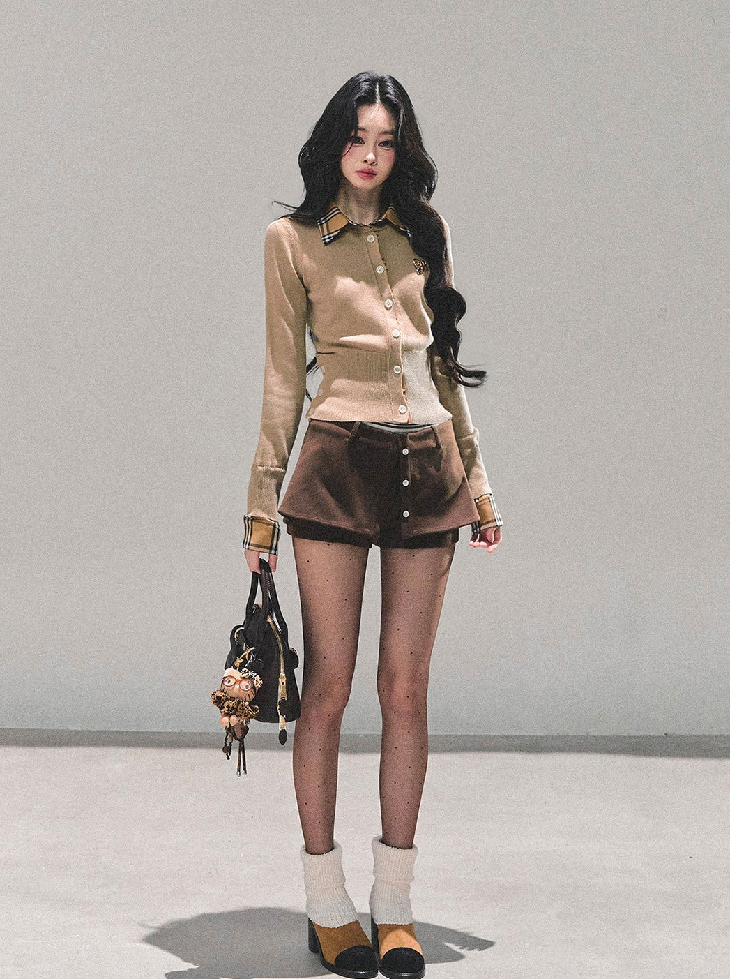 Plaid Shirt Collar Sweater DIA0682