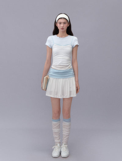 Contrast Color Camisole/Skirt LAL0200