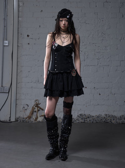 Punk Raw Edge Suspender Dress NOR0180