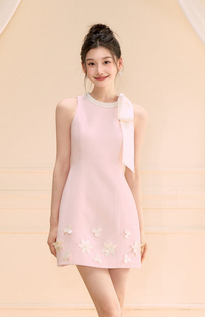 Bow A-line Sleeveless Dress OSH0176