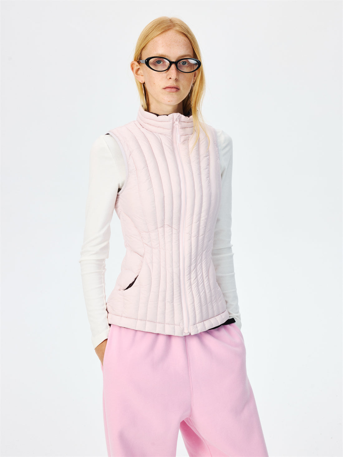 Quilted Lightweight Stand Collar Down Vest CUR0265