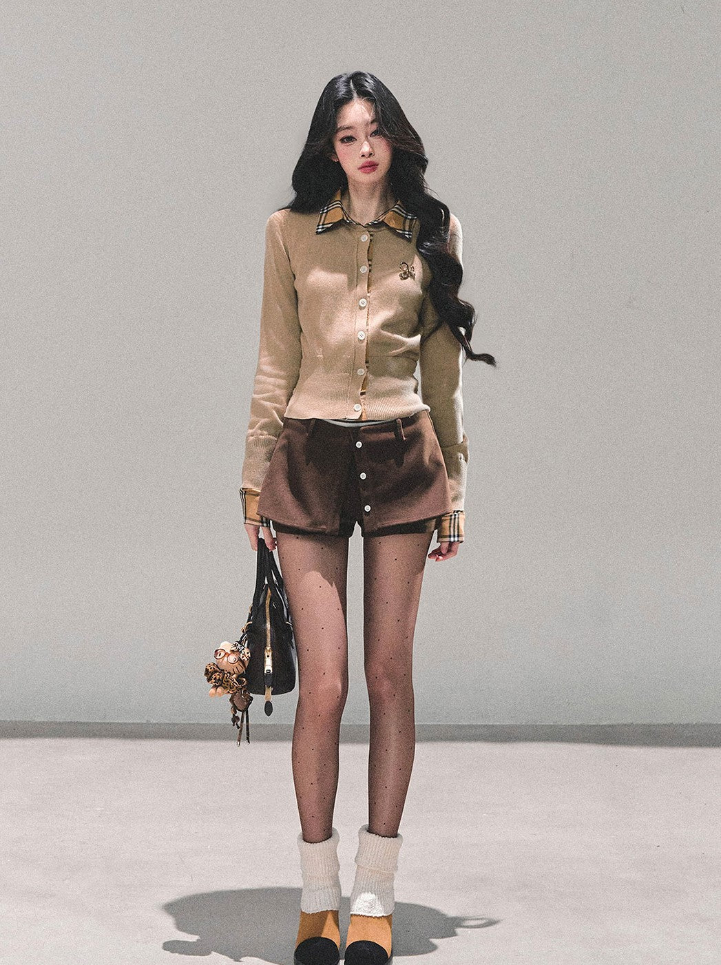 Plaid Shirt Collar Sweater DIA0682