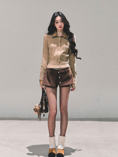 Plaid Shirt Collar Sweater DIA0682