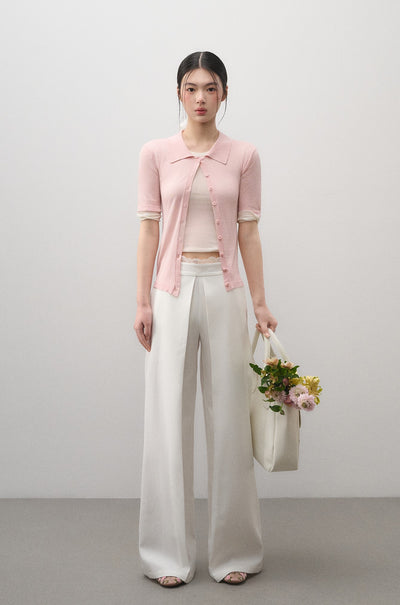 Lace Waist Straight Suit Pants LAL0177