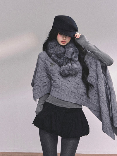 High-end French Knitted Cape DIA0617