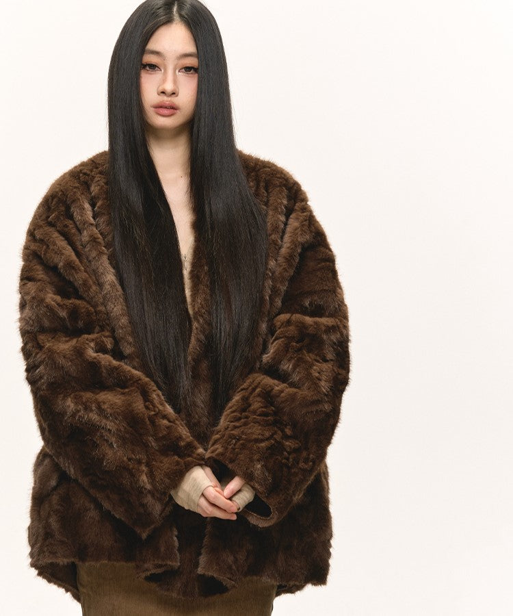 Eco-friendly Fur Plush Coat ANA0077