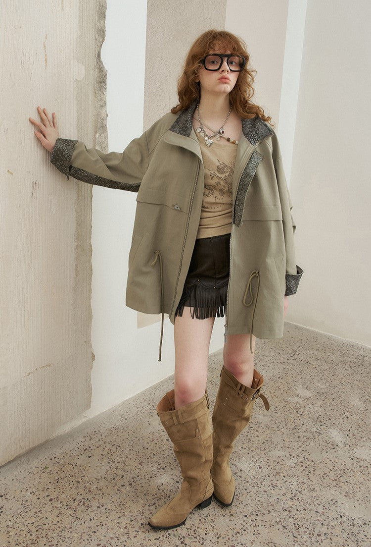 Paisley Patchwork Mid-length Jacket DID0216