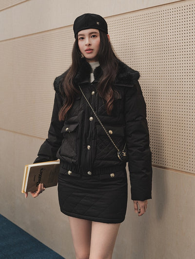 Detachable Puffy Collar Down Jacket LAL0246