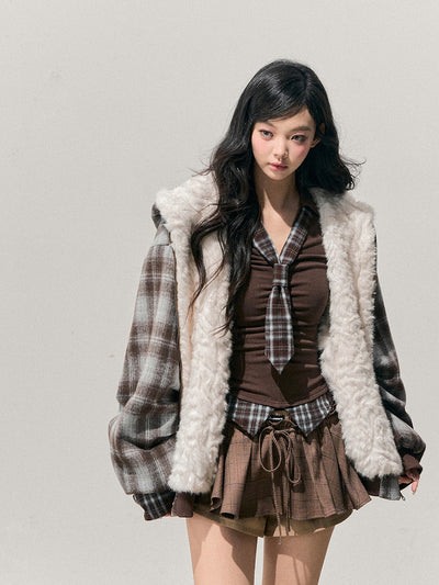 Reversible Hooded Fur Jacket DIA0725