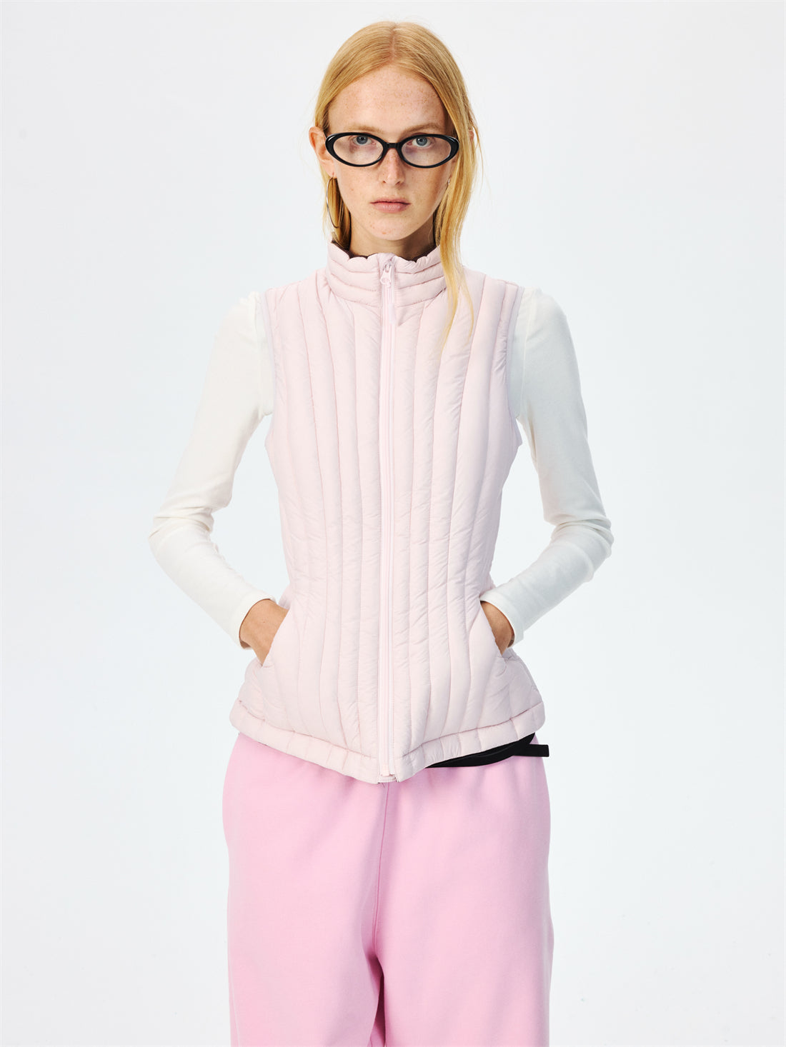 Quilted Lightweight Stand Collar Down Vest CUR0265