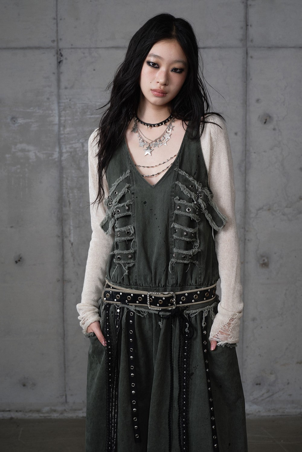 Punk Raw Edge Long Dress NOR0208
