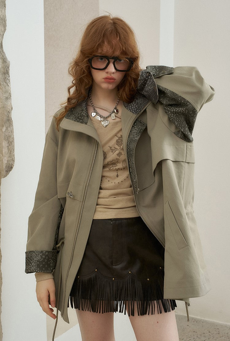 Paisley Patchwork Mid-length Jacket DID0216