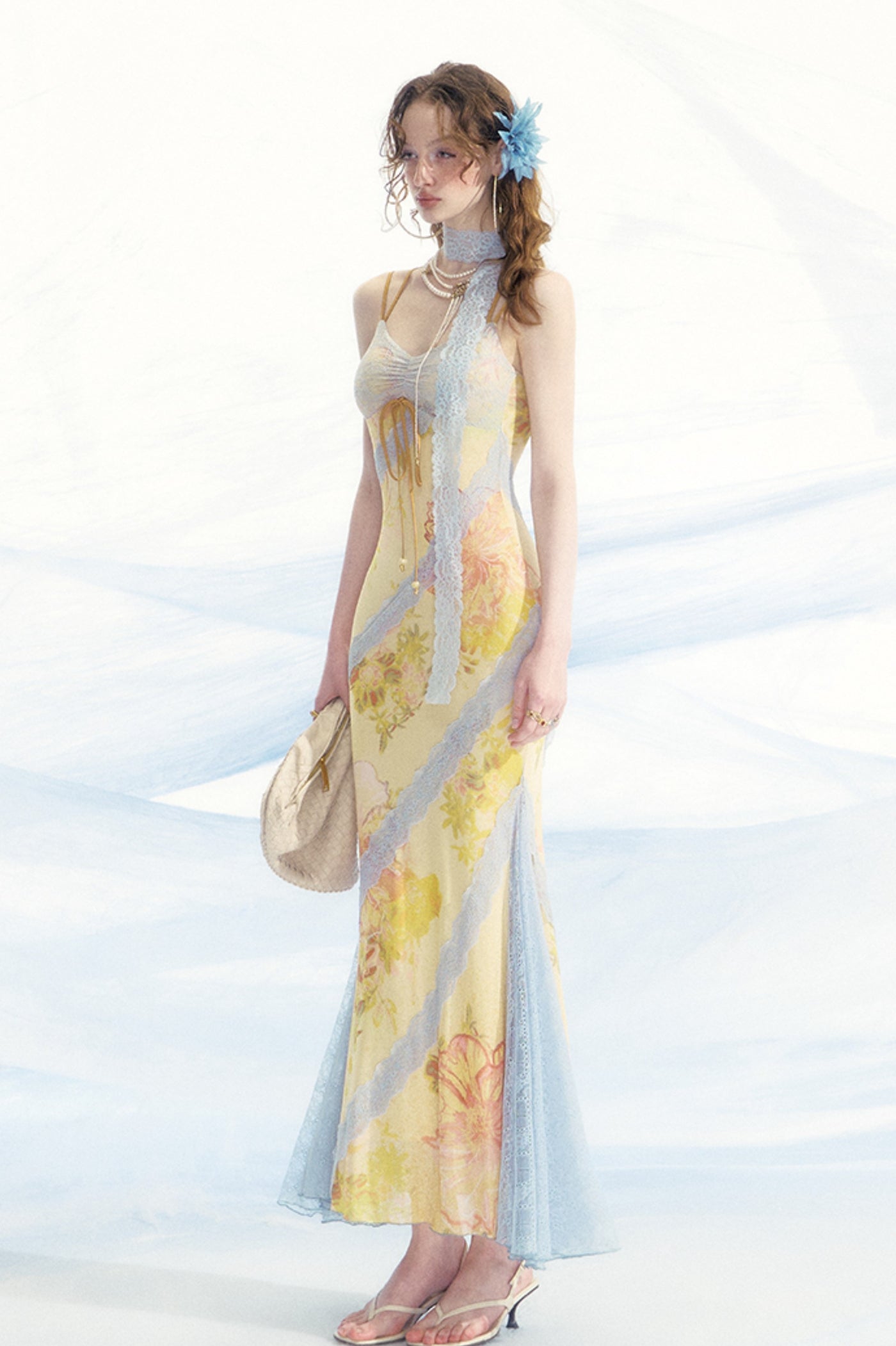 Romantic Print Lace Floral Dress OFA0230