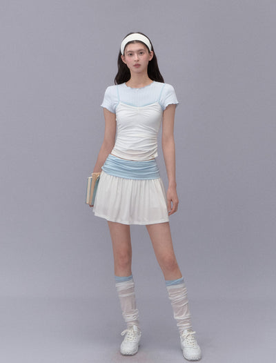 Contrast Color Camisole/Skirt LAL0200