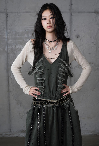 Punk Raw Edge Long Dress NOR0208