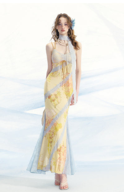 Romantic Print Lace Floral Dress OFA0230