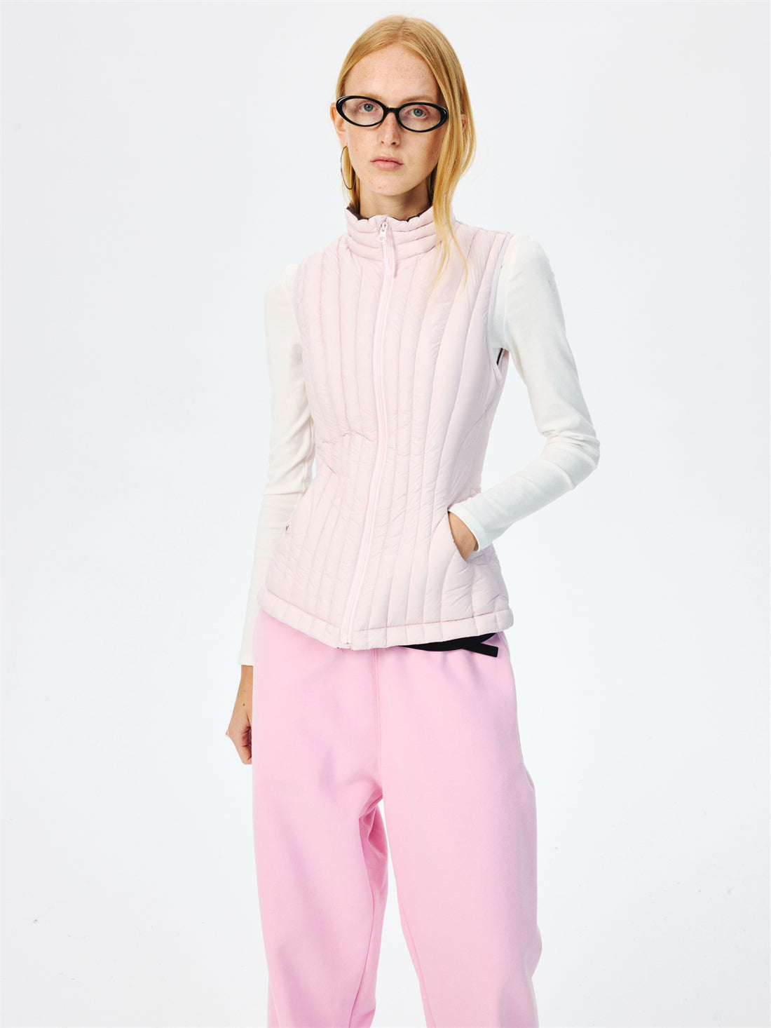 Quilted Lightweight Stand Collar Down Vest CUR0265