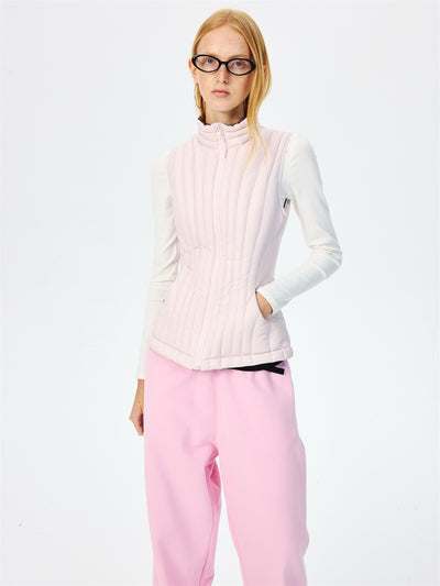 Quilted Lightweight Stand Collar Down Vest CUR0265